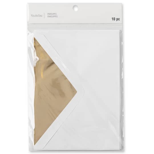 5.25" x 7.25" Gold Foil Lined Envelopes by Recollections™, 10ct.